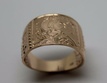 Genuine Solid 9ct 9k 375 White Or Rose Or Yellow Gold St Saint Catherine Ring