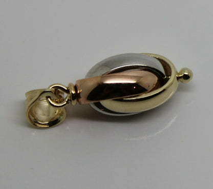 Kaedesigns New 9ct 9k Yellow Rose & White Gold Oval Belcher Pendant