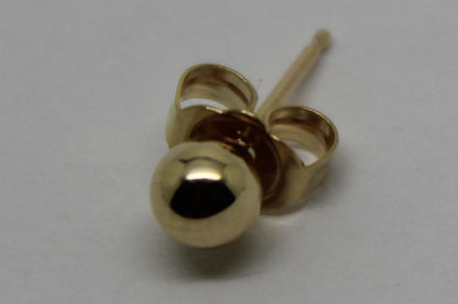 Genuine 9ct 9kt Yellow Gold One Earring 5mm Stud Ball Earring