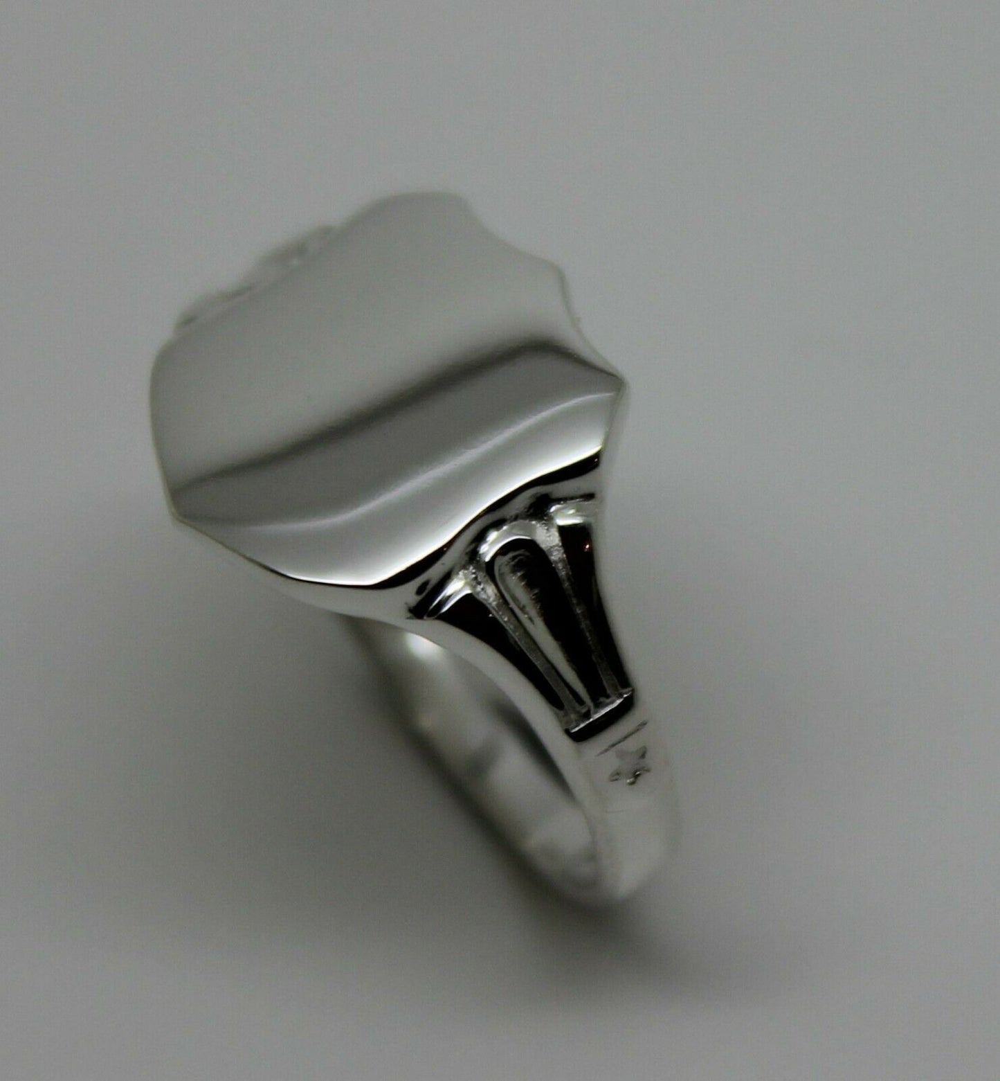 Kaedesigns New Sterling Silver 925 Shield Large Signet Ring In Your Ring Size