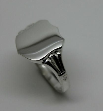 Kaedesigns New Sterling Silver 925 Shield Large Signet Ring In Your Ring Size