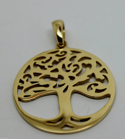Genuine Heavy Solid 9ct Yellow Or Rose Or White Gold Tree Of Life Med/Large Pendant
