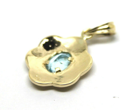Genuine 9ct 9k Yellow Gold Antique Aquamarine Filigree Pendant