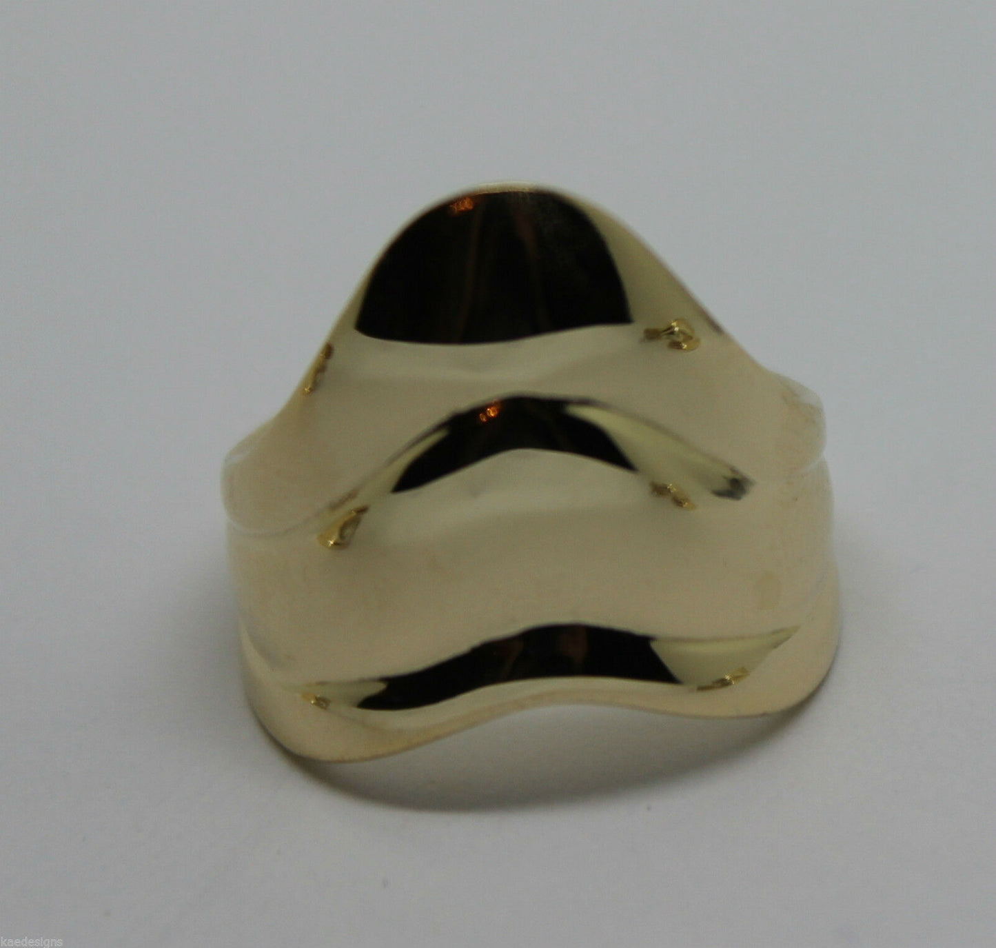 Genuine 9ct 375 Solid Rose Or Yellow Or White Gold Wide Pointy Ring In Your Size