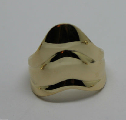 Genuine 9ct 375 Solid Rose Or Yellow Or White Gold Wide Pointy Ring In Your Size