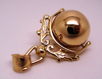 Kaedesigns, New Solid 9ct Yellow Or Rose Or White Gold 16mm Ball Spinner Pendant