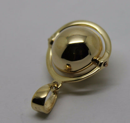 Genuine New Belcher 14mm 9ct 9k 375 Yellow, Rose or White Gold Ball Drop Pendant