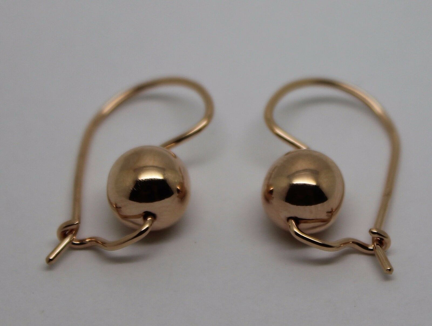 Kaedesigns Genuine 9ct 9k 375 Yellow, Rose or White Gold 8mm Plain Ball Drop Earrings