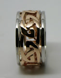Kaedesigns, Genuine Heavy Solid New 9ct Rose & White Gold 12mm Large Celtic Ring