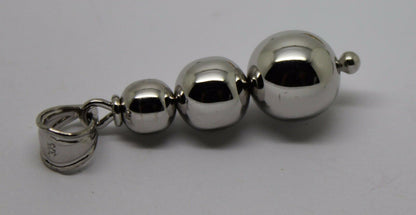 Genuine 9ct Genuine White Gold 3 Three Ball Drop Pendant *