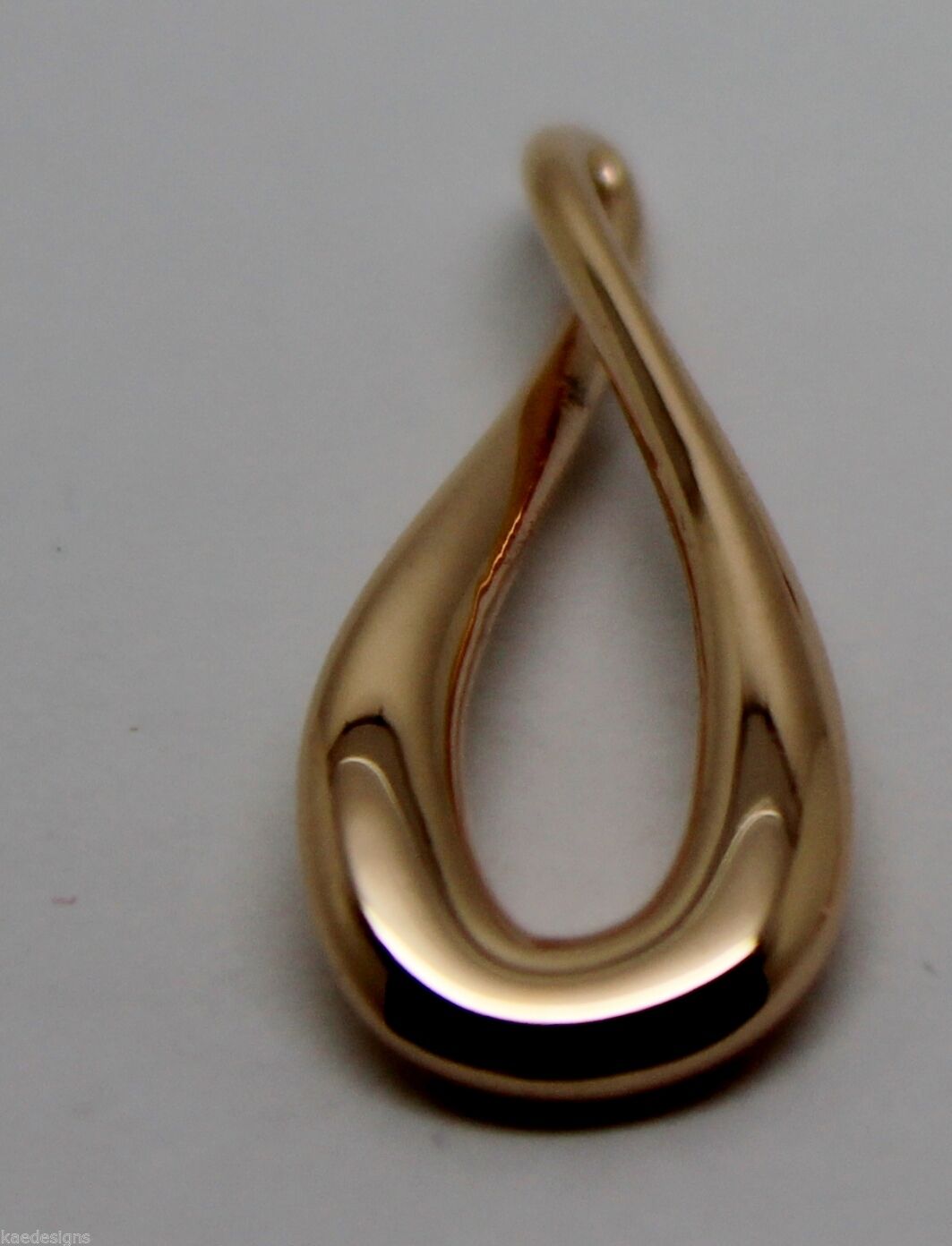 Kaedesigns Genuine 9ct 9K 375 Yellow or Rose or White Gold Large Tear Drop Pendant