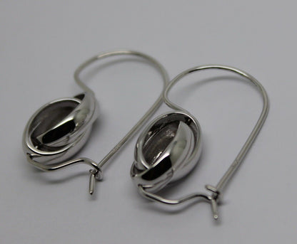 Kaedesigns Genuine 9ct 9K 375 Yellow, Rose or White  Gold Spinning Oval Belcher Ball Earrings