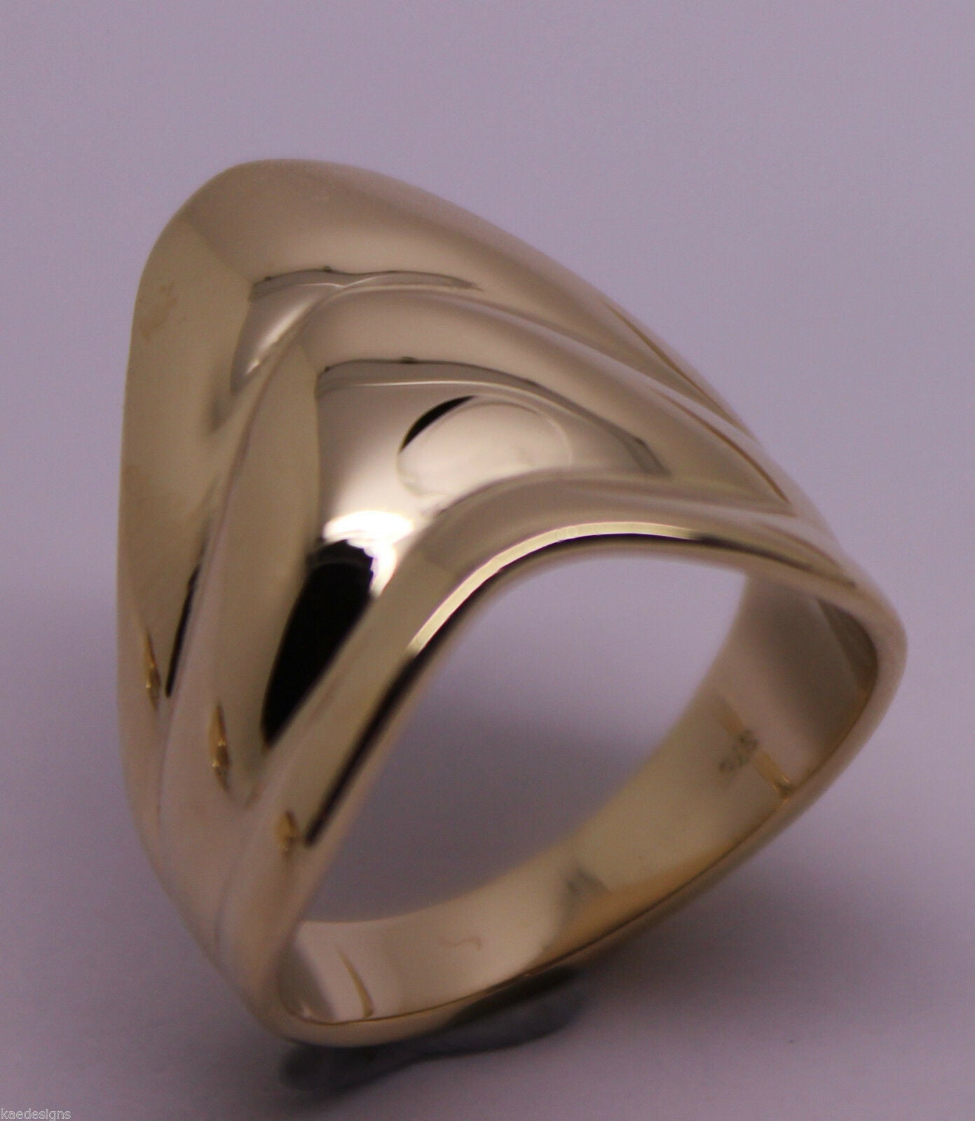 Genuine 9ct 375 Solid Rose Or Yellow Or White Gold Wide Pointy Ring In Your Size