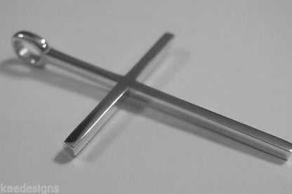 Kaedesigns, Genuine Solid New 9ct 9K Yellow, Rose or White Gold Thin Large Plain Cross Pendant