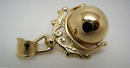 Kaedesigns, New Solid 9ct Yellow Or Rose Or White Gold 16mm Ball Spinner Pendant