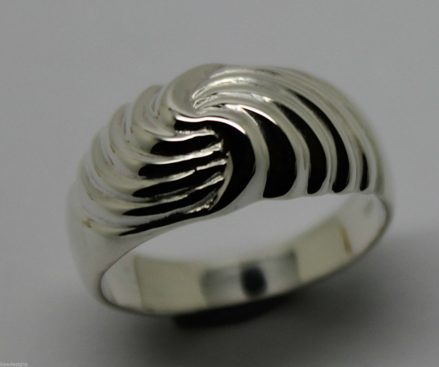 Genuine 9ct 9k 375 Yellow or Rose or White Gold or Sterling Silver Swirl Dress Ring