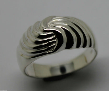 Genuine 9ct 9k 375 Yellow or Rose or White Gold or Sterling Silver Swirl Dress Ring