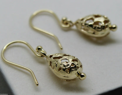 Kaedesigns 9ct 9k 375 Yellow Or White Or Rose Gold Teardrop Filigree Earrings