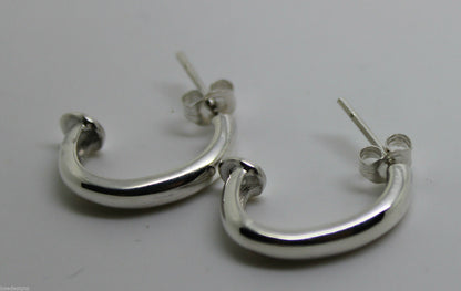 Genuine Sterling Silver 925 C Stud Earrings Butterfly Backs