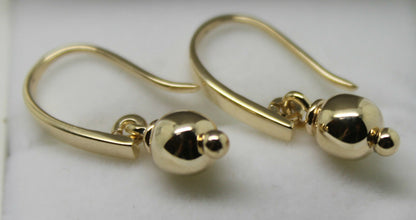 Kaedesigns, Genuine 9ct 9k 375 Yellow Or Rose Or White Gold 6mm Ball Drop Earrings
