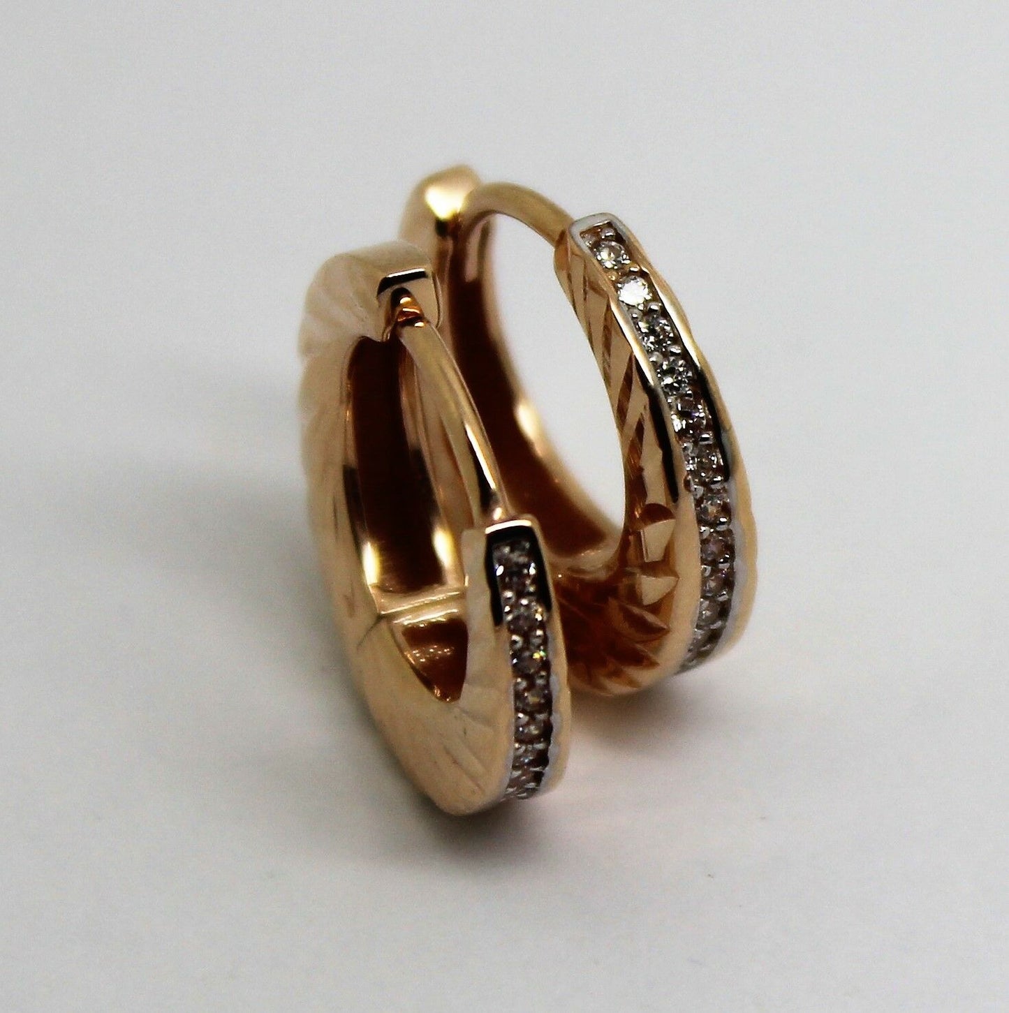Genuine 9ct 9k 375 Rose Gold Hoops 15mm Huggies Earrings *Free Express Post