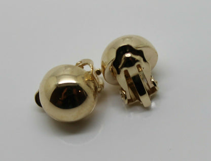 Kaedesigns 9ct 9k 375 Yellow, Rose Or White Gold Clip On 10mm Half Ball Earrings