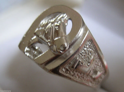 Kaedesigns, 9ct 375 Yellow or Rose or White Gold Large Heavy Horse Shoe Ring 390