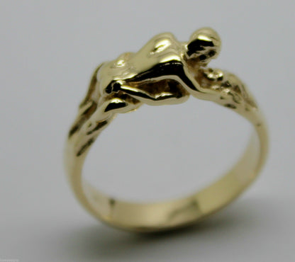 Genuine 9kt 9ct Solid Yellow, Rose or White Gold Making Love Ring  276