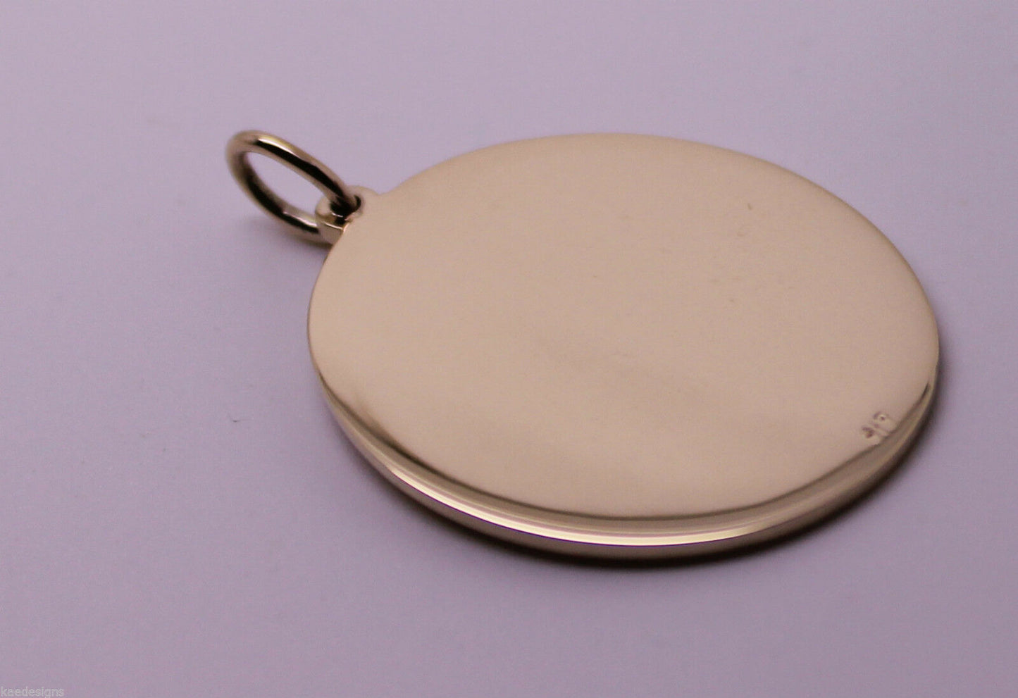 Kaedesign Genuine 375 9ct Yellow Or Rose Or White Gold Large Oval Shield Pendant