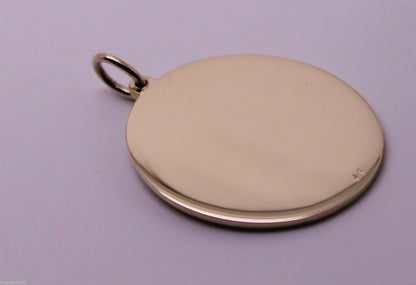 Kaedesign Genuine 375 9ct Yellow Or Rose Or White Gold Large Oval Shield Pendant