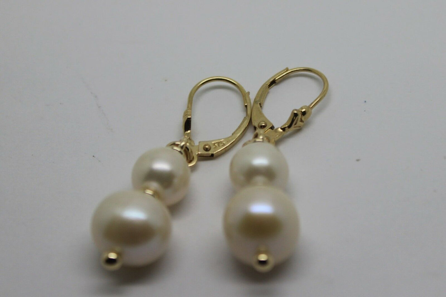 Genuine 9ct 9k 375 Yellow or Rose Gold 6mm & 8mm White Pearl Continental Clip Earrings