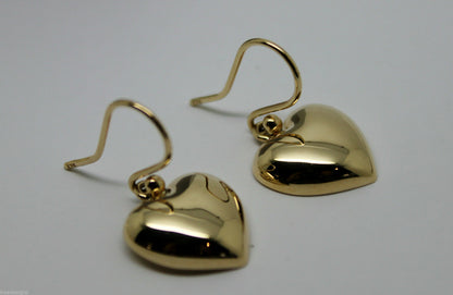 Genuine 9ct Yellow Gold or White Gold or Rose Gold Half Heart Earrings