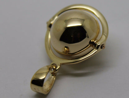 Genuine New Belcher 14mm 9ct 9k 375 Yellow, Rose or White Gold Ball Drop Pendant