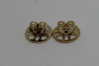 Genuine 9ct or 18ct Yellow or White Gold Filigree Disc Earrings Butterfly Backs