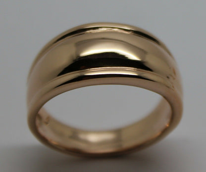 Genuine 9ct 9kt 375 Full Solid Yellow, Rose or White Gold Thick Dome Ring 10mm Wide Size N / 6.5