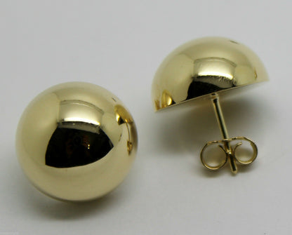 Kaedesigns, 9ct  9k Yellow Or White Or Rose Gold 375 18mm Half Ball Hook Earrings