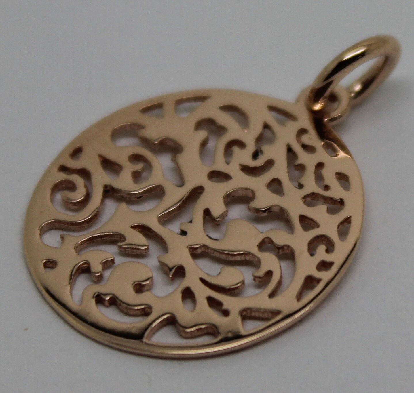 Genuine Solid 9ct 9kt 375 Yellow, White Or Rose Gold Round Filigree Pendant