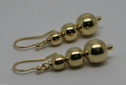 Kaedesigns 9ct 9k 375 Yellow Or White Or Rose Gold 375 Three Ball Drop Ball Earrings
