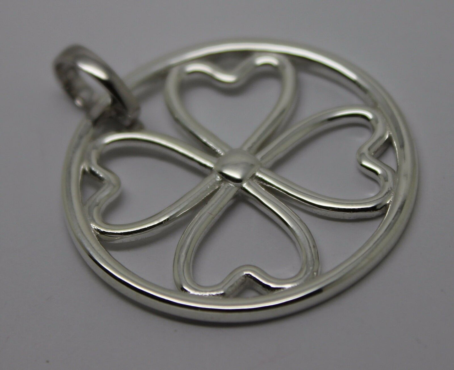 Sterling Silver 925 Four Heart Pendant with Detachable Enhancer