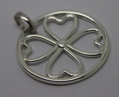 Sterling Silver 925 Four Heart Pendant with Detachable Enhancer