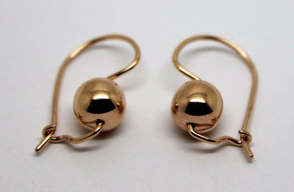 Kaedesigns Genuine 9ct 9k 375 Yellow, Rose or White Gold 8mm Plain Ball Drop Earrings