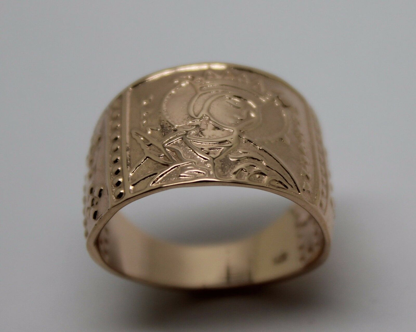 Genuine Solid 9ct 9k 375 White Or Rose Or Yellow Gold St Saint Catherine Ring