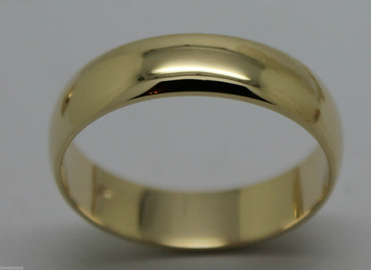 Genuine 9ct 9K Yellow, Rose or White Gold 6mm Wedding Band Ring Size Y