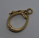 Genuine 15mm 9ct or 18ct Yellow gold Enhancer Bail Clasp + jump ring & safety latch