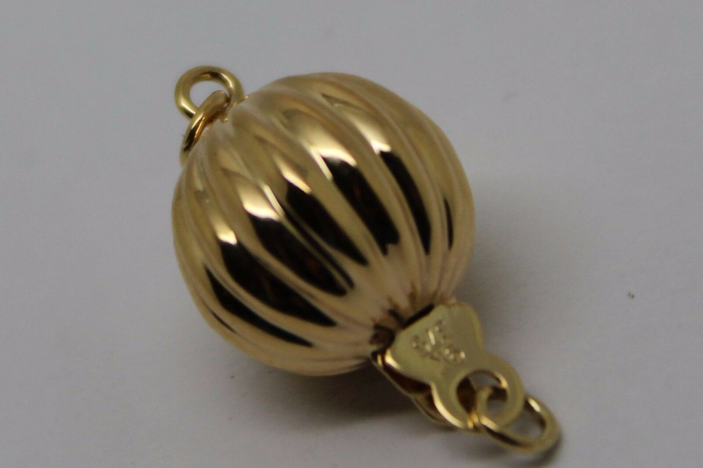 Genuine 9ct Yellow Gold 6mm, 7mm, 8mm, 10mm, 12mm Corrugated Ball Pearl Clasp