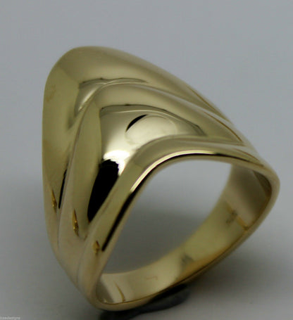 Genuine 9ct 375 Solid Rose Or Yellow Or White Gold Wide Pointy Ring In Your Size