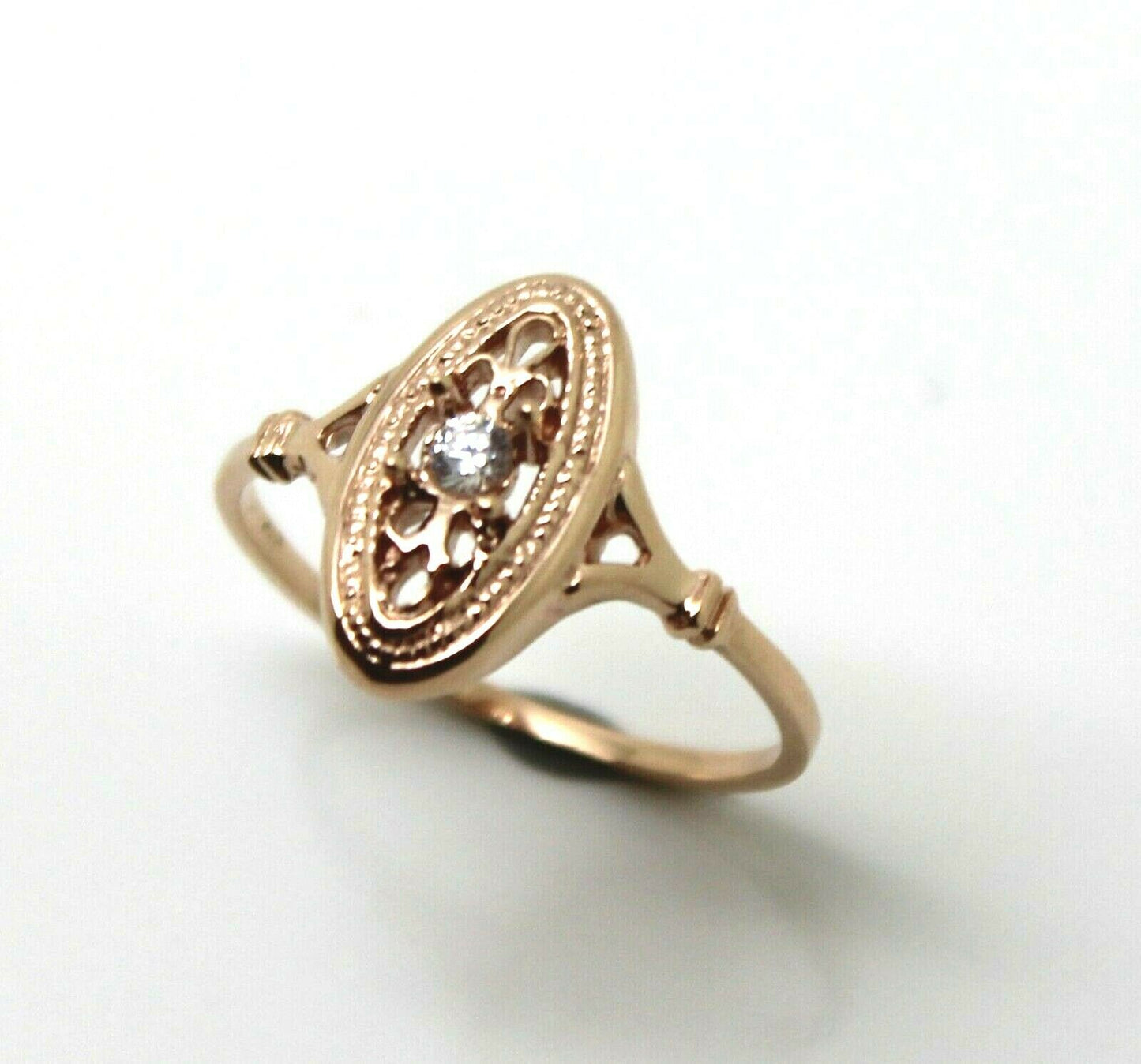 Kaedesigns Genuine 9ct 9k Yellow, Rose or White Gold Delicate White Sapphire Filigree Ring