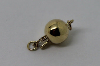 Genuine 9ct Yellow Gold 6mm, 7mm, 8mm & 10mm Plain Ball Pearl Clasp