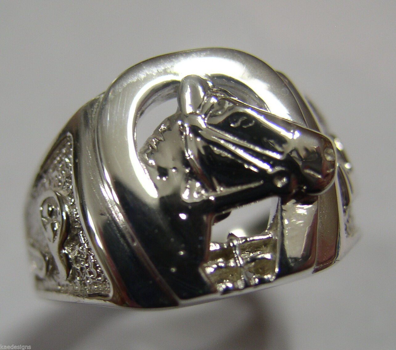 Kaedesigns, 9ct 375 Yellow or Rose or White Gold Large Heavy Horse Shoe Ring 390