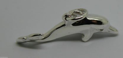 Heavy New 9ct Yellow or Rose or White Gold or Sterling Silver Dolphin pendant